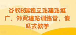 谷歌B端独立站建站推广,外贸建站训练营,傻瓜式教学-淘金日记