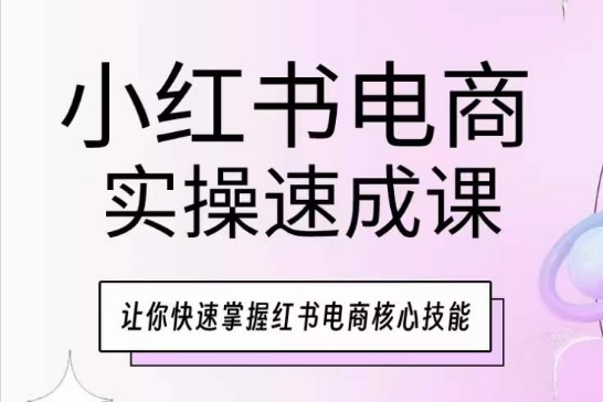 小红书电商实操速成课,让你快速掌握红书电商核心技能-淘金日记