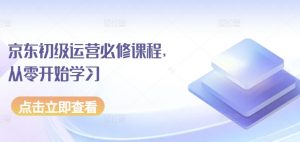 京东初级运营必修课程,从零开始学习-淘金日记