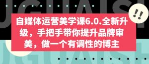 自媒体运营美学课6.0.全新升级，手把手带你提升品牌审美，做一个有调性的博主-淘金日记