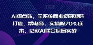 Ai终点站，全系统商业闭环矩阵打造，帮电商、实体降70%成本，12款Ai联合深度实战-淘金日记