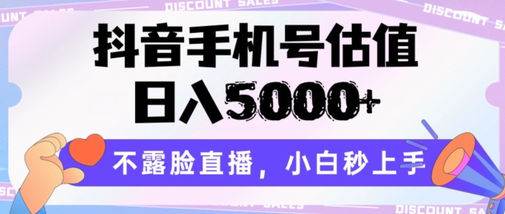 抖音手机号估值,日入5000+,不露脸直播,小白秒上手【揭秘】-淘金日记