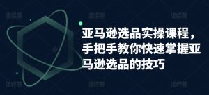 亚马逊选品实操课程,手把手教你快速掌握亚马逊选品的技巧-淘金日记
