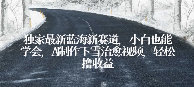 独家最新蓝海新赛道，小白也能学会，AI制作下雪治愈视频，轻松撸收益【揭秘】-淘金日记