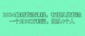 2024最新截流课程，有团队做截流一个月35万利润，团队4个人-淘金日记