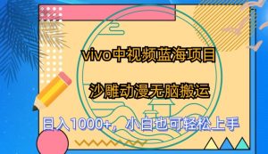 vivo中视频蓝海项目,沙雕动漫无脑搬运,小白也可轻松上手【揭秘】-淘金日记