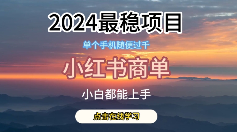 2024最稳蓝海项目,小红书商单项目,没有之一【揭秘】-淘金日记