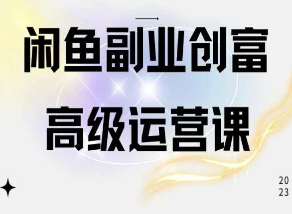 闲鱼电商运营高级课程,一部手机学会闲鱼开店赚钱-淘金日记