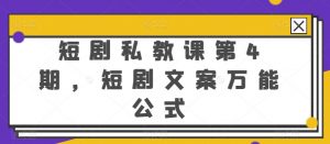 短剧私教课第4期，短剧文案万能公式【揭秘】-淘金日记