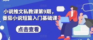小说推文私教课第9期,番茄小说短篇入门基础课-淘金日记