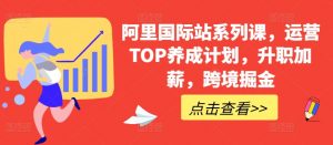 阿里国际站系列课，运营TOP养成计划，升职加薪，跨境掘金-淘金日记