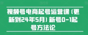 视频号电商起号运营课(更新到24年5月)新号0-1起号方法论-淘金日记