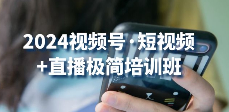 2024视频号·短视频+直播极简培训班:抓住视频号风口,流量红利-淘金日记