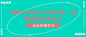 视频号好物分享副业课，视频剪辑带货玩法-淘金日记