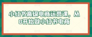 小红书高级电商运营课,从0开始做小红书电商-淘金日记