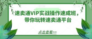 速卖通VIP实战操作速成班,带你玩转速卖通平台-淘金日记