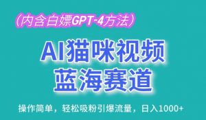 AI猫咪视频蓝海赛道,操作简单,轻松吸粉引爆流量,日入1K【揭秘】-淘金日记