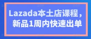 Lazada本土店课程，新品1周内快速出单-淘金日记