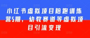 小红书虚拟项目陪跑训练营5期，幼教赛道等虚拟项目引流变现-淘金日记