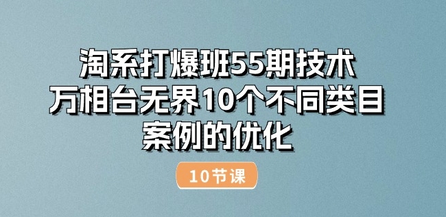 淘系打爆班55期技术:万相台无界10个不同类目案例的优化(10节)-淘金日记