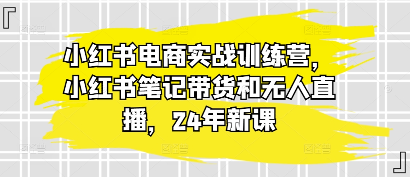 小红书电商实战训练营,小红书笔记带货和无人直播,24年新课-淘金日记