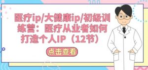 医疗ip/大健康ip/初级训练营:医疗从业者如何打造个人IP(12节)-淘金日记