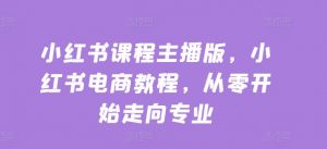 小红书课程主播版,小红书电商教程,从零开始走向专业-淘金日记