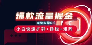 爆款流量掘金_完整实操6.0_小白快速扩群+挣钱+矩阵思路【揭秘】-淘金日记