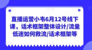 直播运营小韦6月12号线下课,话术框架整体设计/流量低迷如何救流/话术框架等-淘金日记