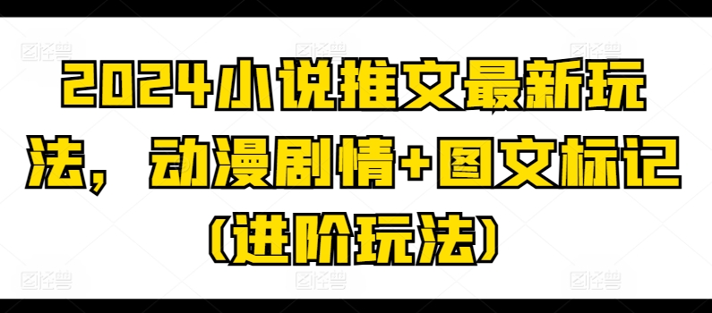 2024小说推文最新玩法，动漫剧情+图文标记(进阶玩法)-淘金日记