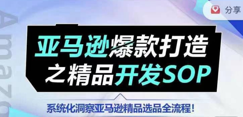 【训练营】亚马逊爆款打造之精品开发SOP,系统化洞察亚马逊精品选品全流程-淘金日记