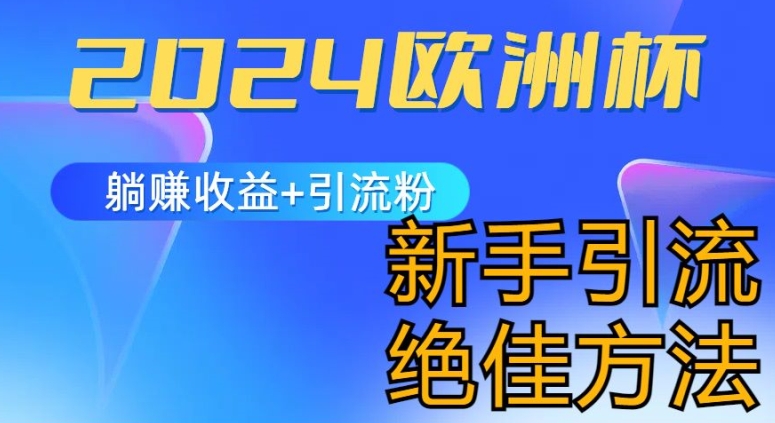 2024欧洲杯风口的玩法及实现收益躺赚+引流粉丝的方法,新手小白绝佳项目【揭秘】-淘金日记