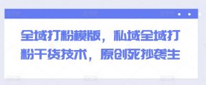 全域打粉模版,私域全域打粉干货技术,原创死抄袭生-淘金日记