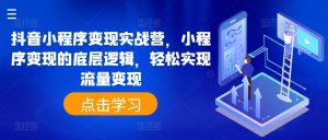 抖音小程序变现实战营，小程序变现的底层逻辑，轻松实现流量变现-淘金日记
