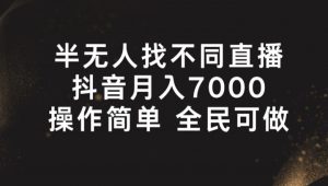 半无人找不同直播，月入7000+，操作简单 全民可做【揭秘】-淘金日记
