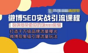微博引流培训课程「打造千万级流量曝光 现象级引爆流量玩法」全方位带你玩转微博营销-淘金日记