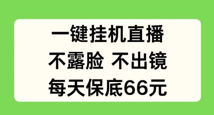 一键挂JI直播，不露脸不出境，每天保底66元【揭秘】-淘金日记