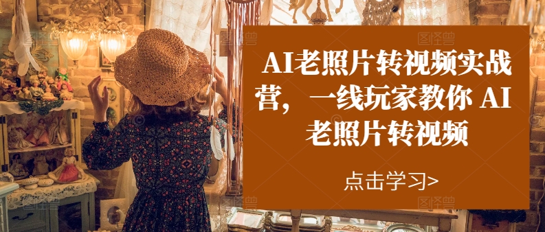 AI老照片转视频实战营,一线玩家教你AI老照片转视频-淘金日记