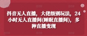 抖音无人直播,大佬级别玩法,24小时无人直播间(睡眠直播间),多种直播变现【揭秘】-淘金日记