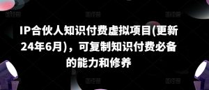 IP合伙人知识付费虚拟项目(更新24年6月),可复制知识付费必备的能力和修养-淘金日记