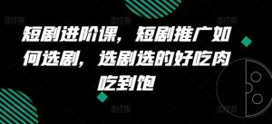 短剧进阶课，短剧推广如何选剧，选剧选的好吃肉吃到饱-淘金日记