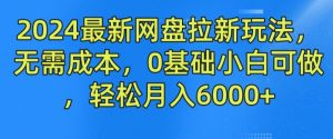 2024最新网盘拉新玩法,无需成本,0基础小白可做,轻松月入6000+【揭秘】-淘金日记