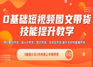0基础短视频图文带货实操技能提升教学(直播课+视频课),0基础小白3天快速上手做带货-淘金日记
