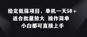 稳定低保项目，单机一天50+适合批量放大 操作简单 小白都可直接上手【揭秘】-淘金日记
