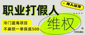 职业打假人电商维权揭秘,一单保底500,全新冷门暴利项目【仅揭秘】-淘金日记