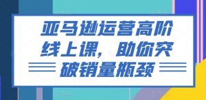 亚马逊运营高阶线上课,助你突破销量瓶颈-淘金日记