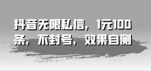 抖音无限私信，1元100条，不封号，效果自测-淘金日记
