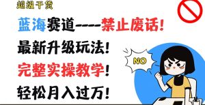 超级干货,蓝海赛道-禁止废话,最新升级玩法,完整实操教学,轻松月入过万【揭秘】-淘金日记