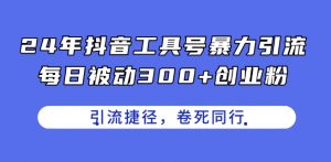 24年抖音工具号暴力引流，每日被动300+创业粉，创业粉捷径，卷死同行【揭秘】-淘金日记