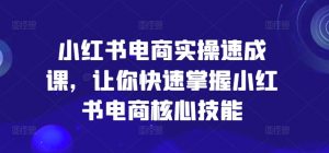 小红书电商实操速成课,让你快速掌握小红书电商核心技能-淘金日记